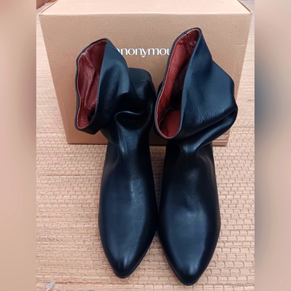 Black Leather Ankle Boots
